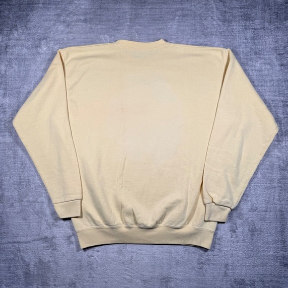 Vintage Nature Sweatshirt Mens XL Yellow Jan Taylor Native American Wolf - Picture 7 of 11